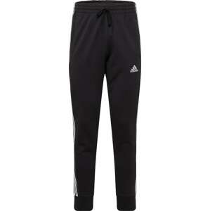 Sportovní kalhoty 'Essentials French Terry Tapered Cuff 3-Stripes' ADIDAS SPORTSWEAR černá / bílá