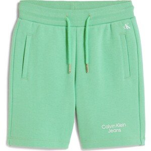 Kalhoty Calvin Klein Jeans pastelově zelená / bílá