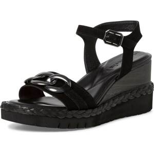 Páskové sandály tamaris černá / stříbrná
