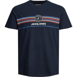 Tričko jack & jones modrá / námořnická modř / červená / bílá