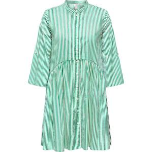 Košilové šaty 'FIE' Only trávově zelená / bílá