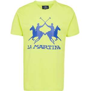 Tričko LA MARTINA tmavě modrá / limetková