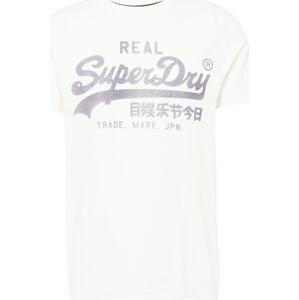 Tričko Superdry tmavě fialová / bílá