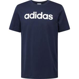 Funkční tričko 'Essentials Linear Embroidered Logo' ADIDAS SPORTSWEAR tmavě modrá / bílá