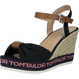 Sandály Tom Tailor noční modrá / koňaková / červená / bílá