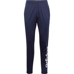 Sportovní kalhoty 'Essentials Tapered Elasticized Cuff Logo' ADIDAS SPORTSWEAR tmavě modrá / bílá