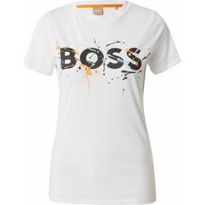 Tričko 'Elogo' Boss Orange krémová / oranžová / černá
