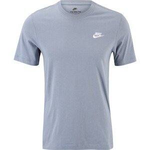 Tričko 'Club' Nike kouřově modrá / bílá