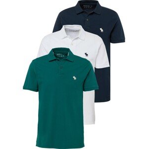 Tričko Abercrombie & Fitch námořnická modř / smaragdová / bílá