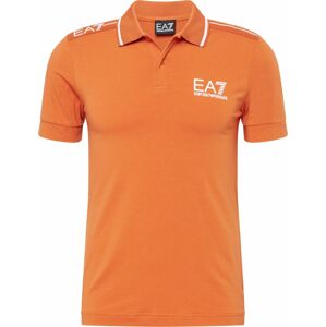 Tričko EA7 Emporio Armani oranžová / bílá
