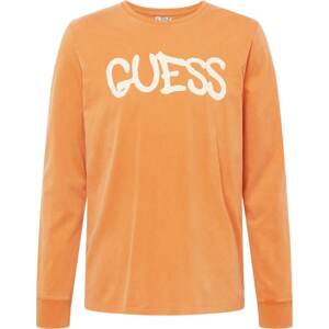 Tričko Guess oranžová / bílá