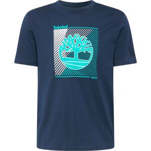 Tričko Timberland safírová / aqua modrá / bílá