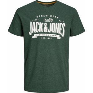Tričko jack & jones zelený melír / bílá