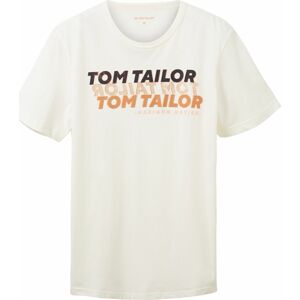 Tričko Tom Tailor písková / oranžová / černá / offwhite