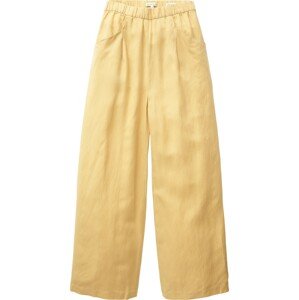 Kalhoty se sklady v pase Tom Tailor žlutá