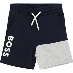Kalhoty BOSS Kidswear marine modrá / šedý melír / bílá