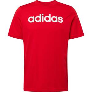 Funkční tričko 'Essentials Linear Embroidered Logo' ADIDAS SPORTSWEAR červená / bílá