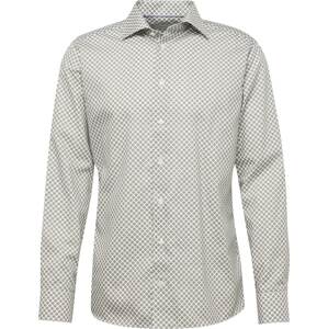 Společenská košile Eton olivová / bílá