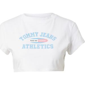 Tričko Tommy Jeans modrý melír / červená / bílá