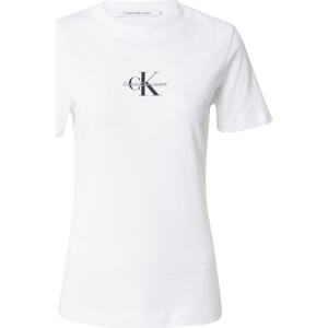 Tričko Calvin Klein Jeans černá / stříbrná / bílá