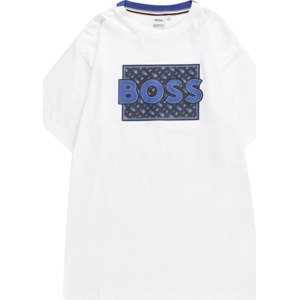 Tričko BOSS Kidswear modrá / námořnická modř / režná / bílá