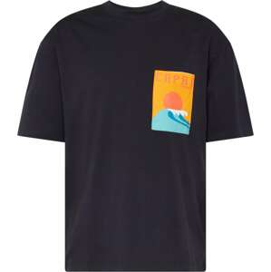 Tričko lindbergh námořnická modř / světlemodrá / oranžová