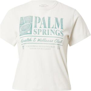 Tričko 'PALM SPRINGS' Abercrombie & Fitch pastelová modrá / bílá
