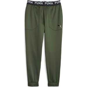 Sportovní kalhoty Puma khaki / černá / bílá