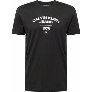 Tričko 'Varsity' Calvin Klein černá / bílá