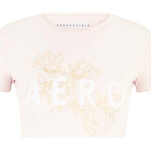 Tričko 'MAY' AÉROPOSTALE žlutá / pastelově růžová / bílá