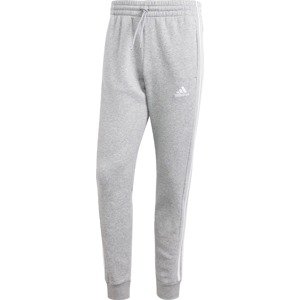 Sportovní kalhoty 'Essentials Fleece 3-Stripes Tapered Cuff' ADIDAS SPORTSWEAR šedý melír / bílá