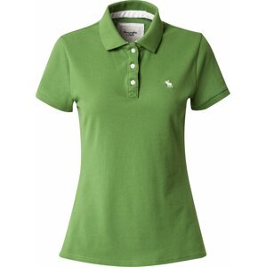 Tričko Abercrombie & Fitch zelená / bílá