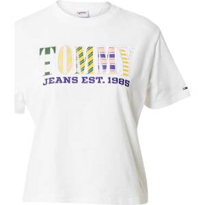 Tričko Tommy Jeans limone / tmavě fialová / růžová / bílá