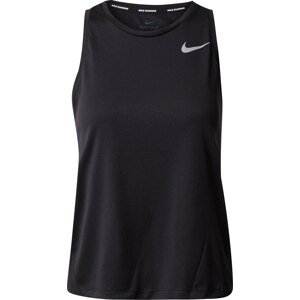 Sportovní top Nike stříbrně šedá / černá