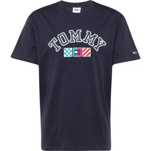 Tričko Tommy Jeans námořnická modř / nebeská modř / červená / bílá