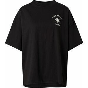 Oversized tričko 'Siena' Pegador černá / přírodní bílá