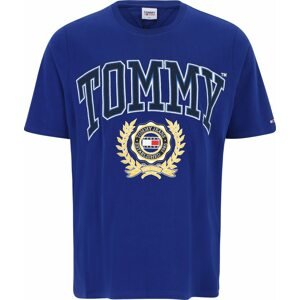 Tričko Tommy Jeans Plus světle béžová / modrá / tmavě modrá / bílá