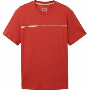 Tričko Tom Tailor rezavě červená / bílá