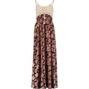 Letní šaty 'Kaja' Hailys khaki / růžová / pastelově růžová / černá