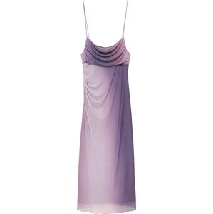 Šaty Pull&Bear orchidej / tmavě fialová / světle růžová
