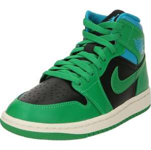 Kotníkové tenisky 'AIR JORDAN 1 MID' Nike Sportswear světlemodrá / zelená / černá
