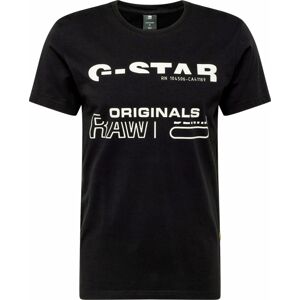 Tričko 'Originals r t' G-Star Raw černá / bílá