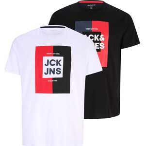 Tričko 'OSCAR' Jack & Jones Plus námořnická modř / červená / černá / bílá