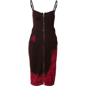 Šaty 'Georgiana' HUGO čokoládová / krvavě červená