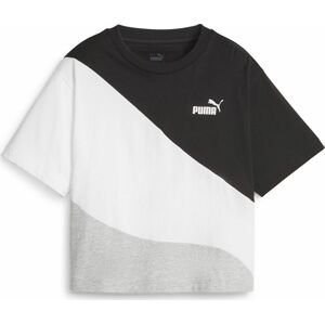 Funkční tričko 'POWER' Puma šedý melír / černá / bílá