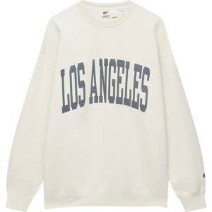 Mikina 'LOS ANGELES' Pull&Bear černá / bílá