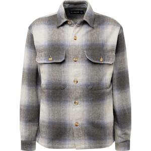 Košile Abercrombie & Fitch světlemodrá / šedá / bílá