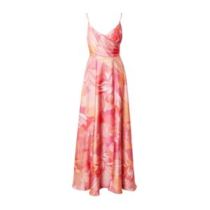SWING Společenské šaty meruňková / tmavě oranžová / světle růžová / bílá