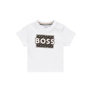 BOSS Kidswear Tričko světle hnědá / černá / bílá