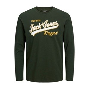 Jack & Jones Junior Tričko krémová / žlutá / tmavě zelená